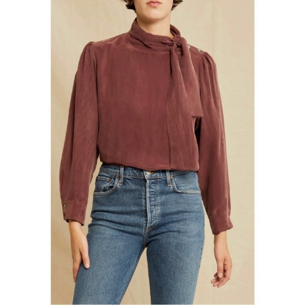 Amour Vert Olivet Cottonseed Cupro Blouse